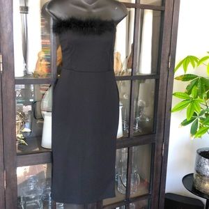 Beautiful brand new black fitted midi dress, never worn with tags, size 10.